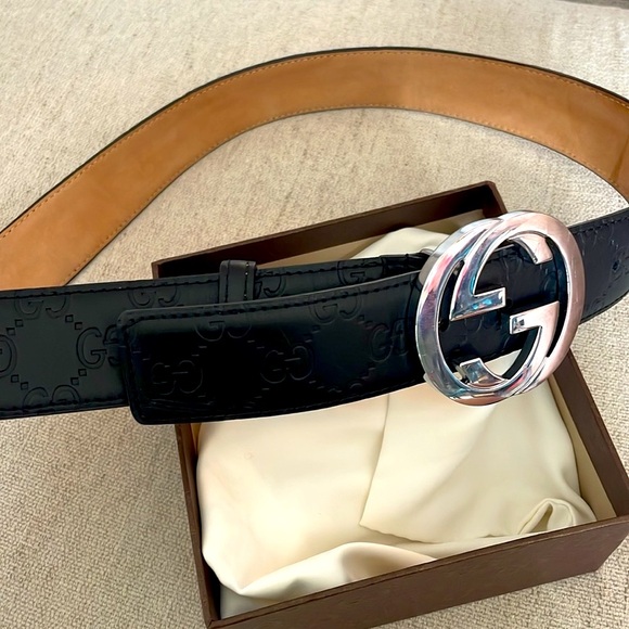 Gucci GG Canvas ssima interlocking Belt Black 114984 - Picture 9 of 9